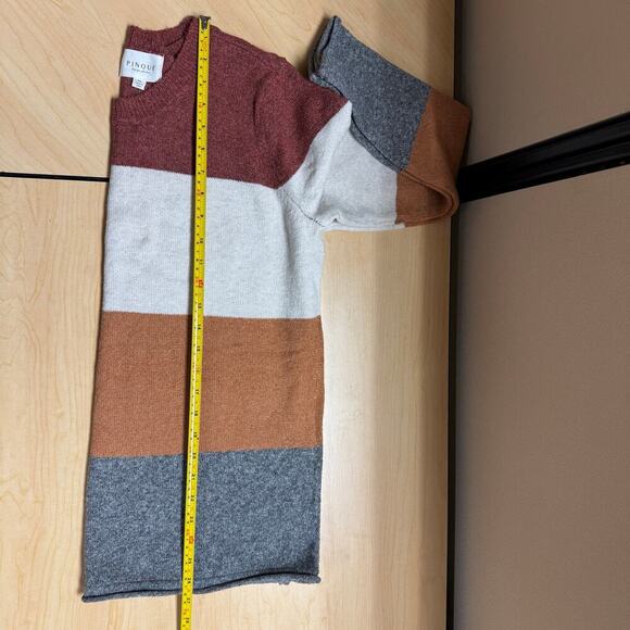 NWT Pinque Gina Crew Neck Block Stripped Sweater Rust Stone Combo Soft Size XL - Picture 9 of 10